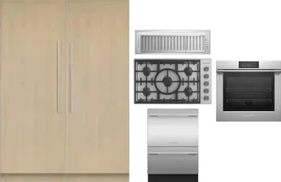 6 Piece Package Includes Refrigerator, Freezer, Cooktop, Wall Oven, Hood And Dishwasher